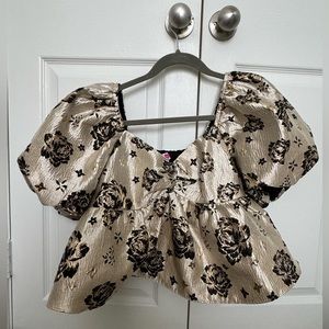 Buddy Love Gold Peplum Top! Worn one time!!